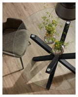 Arya Dining Table Black/Glass, Ø119