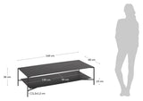 Azisi Coffee Table Black Metal, 140x60