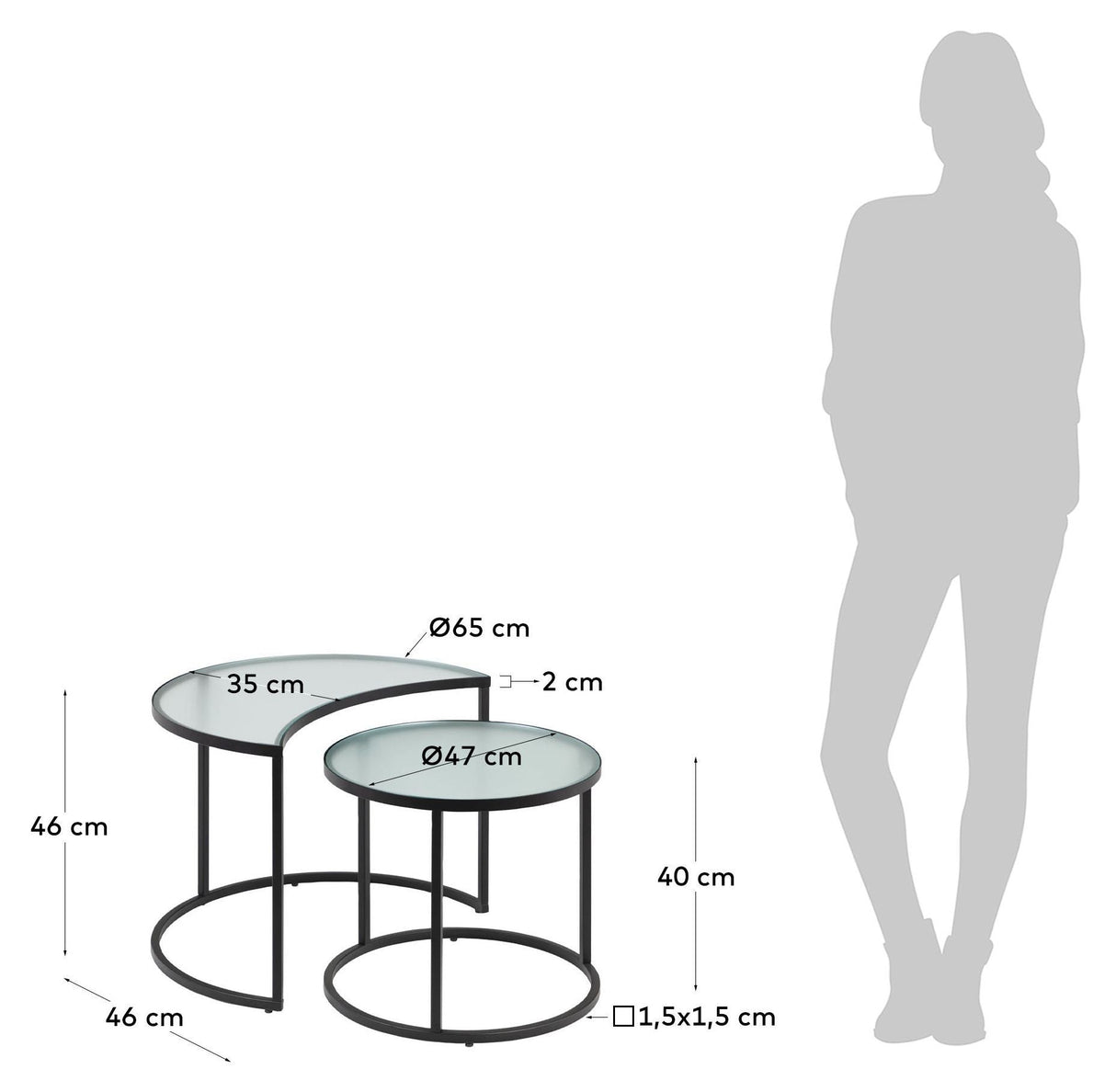 Bast Deposit Tables Metal/Glass