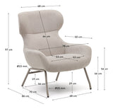 Belina Armchair, Beige Chenille