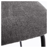 Benilda Dining chair, Dark gray chenille/Oak veneer/Black legs