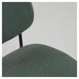 Benilda Dining chair, Dark green chenille/Oak veneer/Black legs