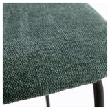 Benilda Dining chair, Dark green chenille/Oak veneer/Black legs