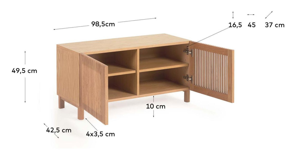 Beyla Bench with 2 doors, Oak/veneer