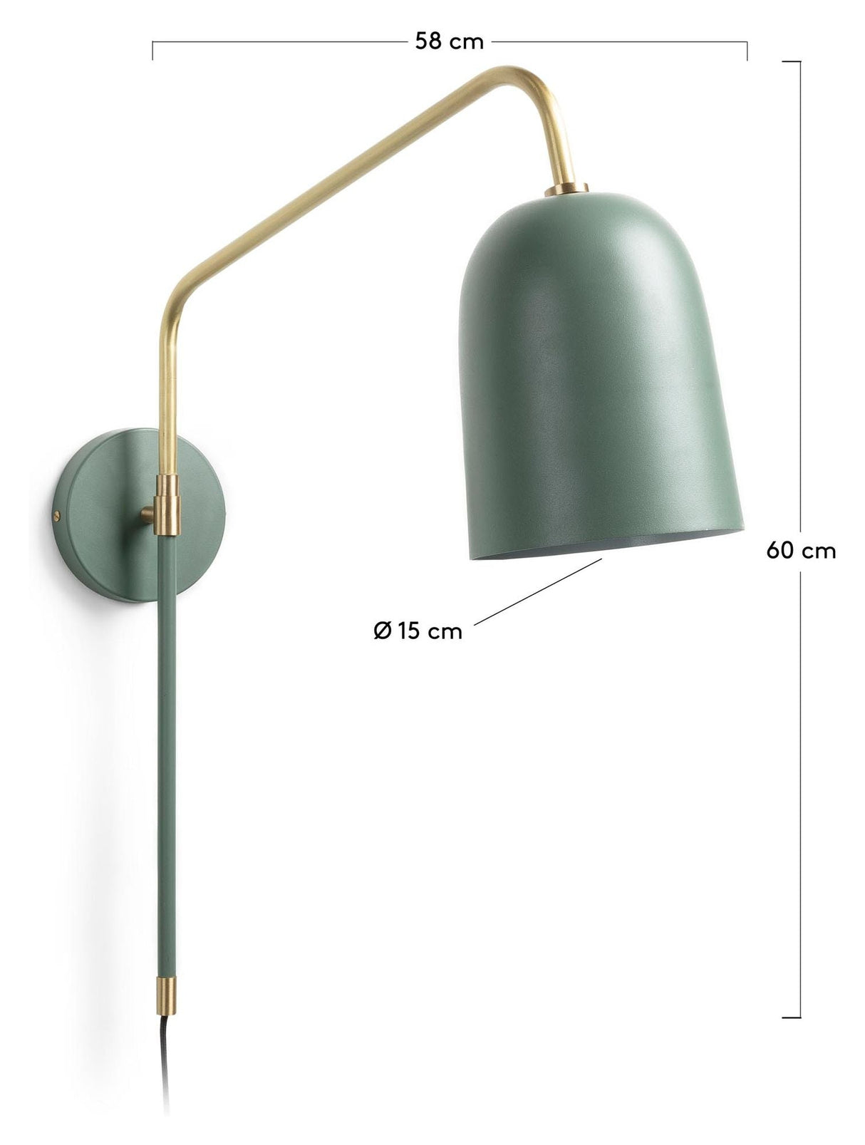 Bear Wall Lamp, Dusty Green/Brass