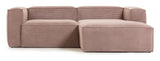 Block 2-pers. Sofa with right-facing chaise Rosa Velvet