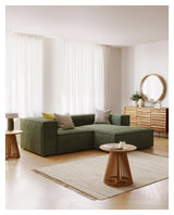 Block 2-pers. Sofa with right-facing chaise longue, B240, Green velvet