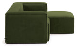 Block 2-pers. Sofa with right-facing chaise longue, B240, Green velvet