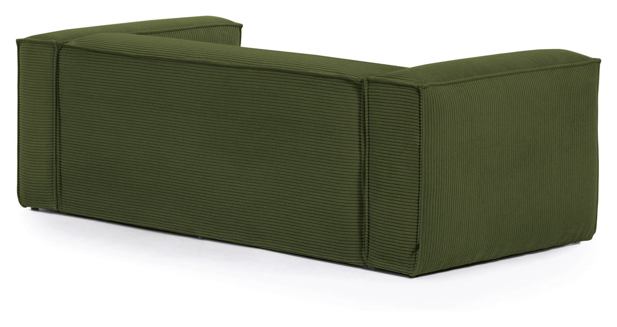 Block 2-pers. Sofa with right-facing chaise longue, B240, Green velvet