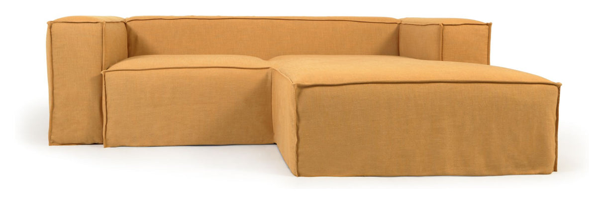 Block 2-pers. Sofa with right-facing chaise longue, Mustard Linen