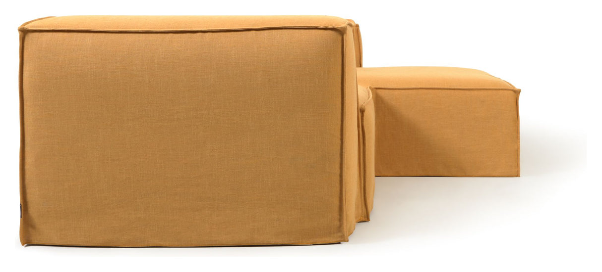 Block 2-pers. Sofa with right-facing chaise longue, Mustard Linen