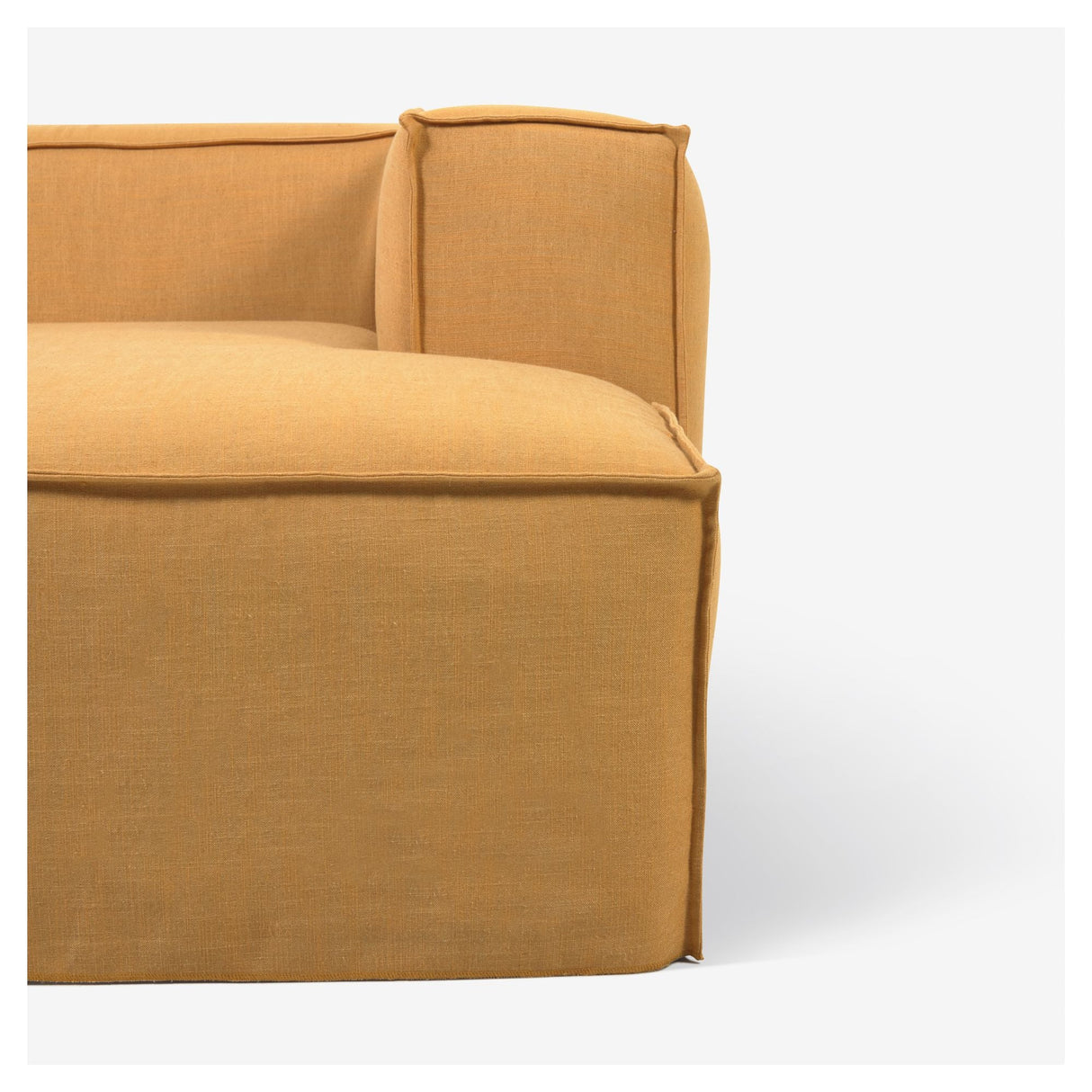 Block 2-pers. Sofa with right-facing chaise longue, Mustard Linen