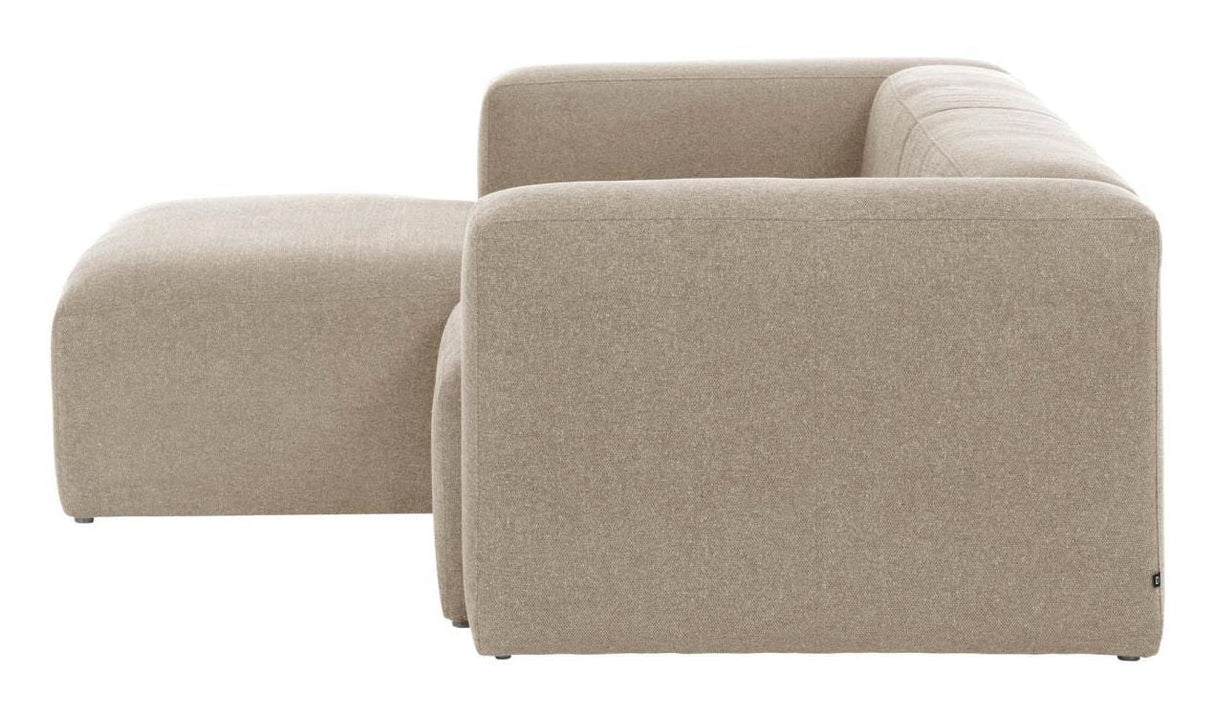 Block 2-pers. Sofa with left-facing Chaise Beige Chenille