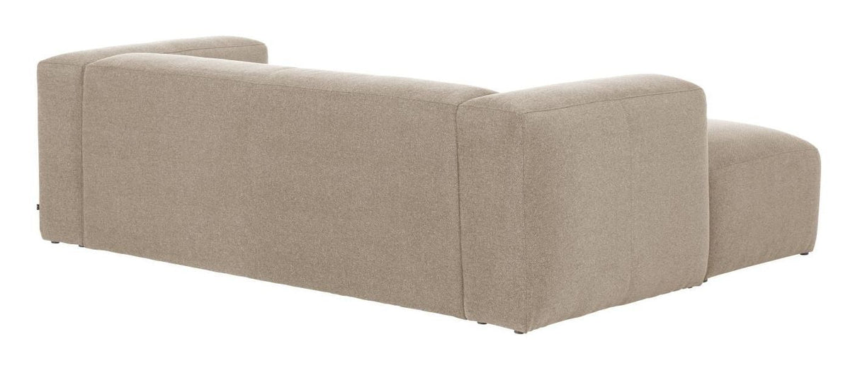 Block 2-pers. Sofa with left-facing Chaise Beige Chenille