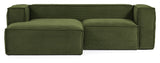 Block 2-pers. Sofa with left-facing chaise longue, B240, Green velvet