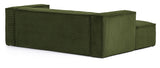 Block 2-pers. Sofa with left-facing chaise longue, B240, Green velvet