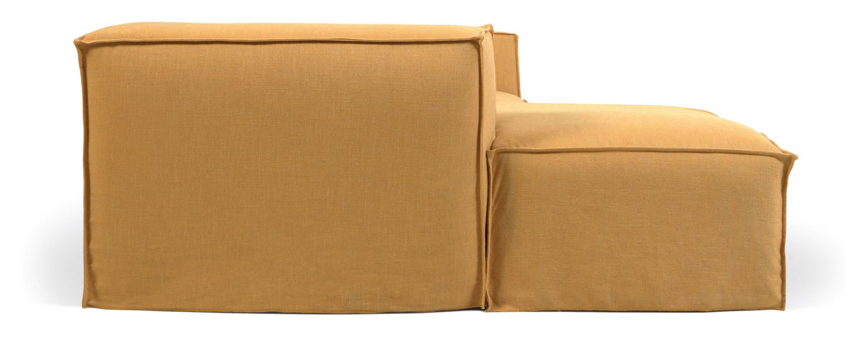 Block 2-pers. Sofa with left-facing chaise longue, Mustard Linen