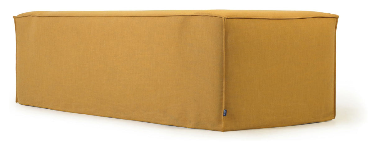 Block 2-pers. Sofa with left-facing chaise longue, Mustard Linen