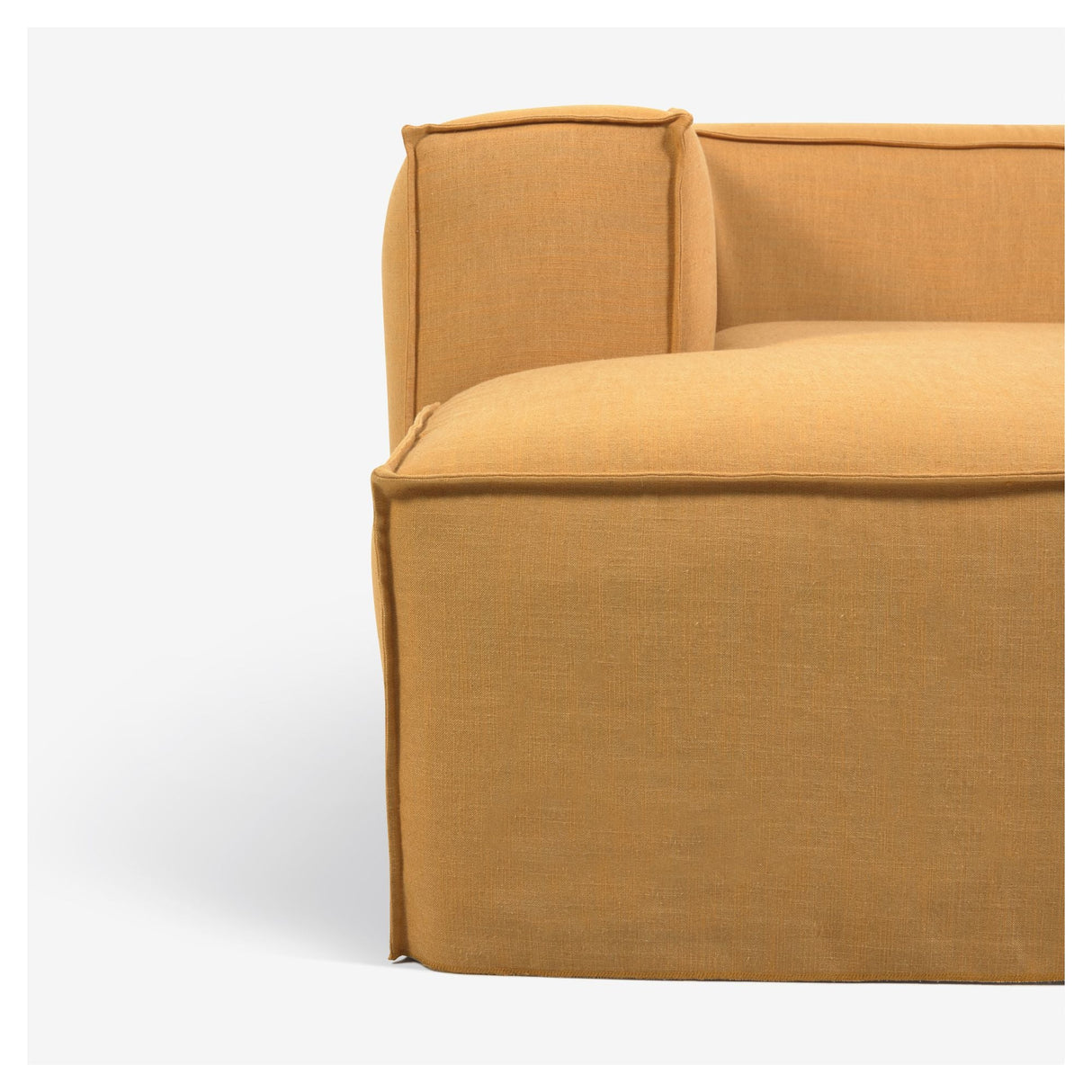 Block 2-pers. Sofa with left-facing chaise longue, Mustard Linen