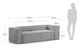 Block 2-pers. Sofa Dark Gray Velvet