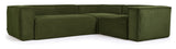 Block 3-pers. Corner sofa, 290x230, Green velvet