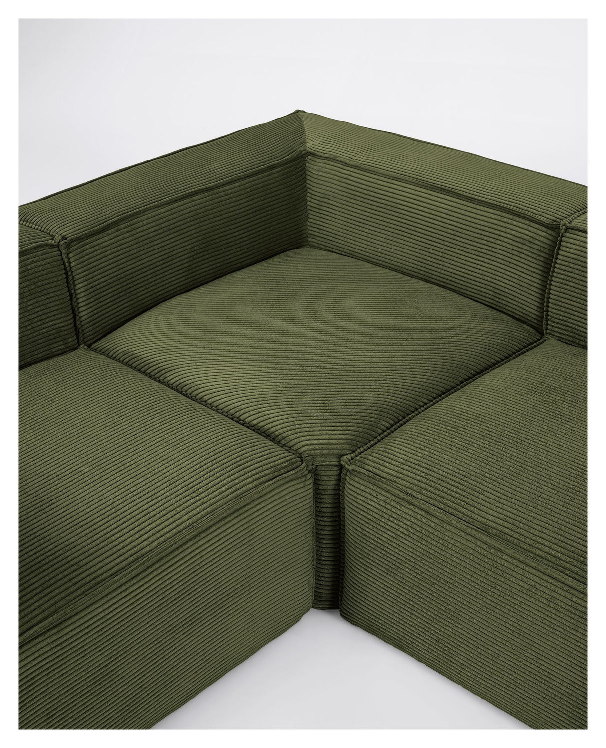 Block 3-pers. Corner sofa, 290x230, Green velvet