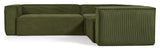 Block 3-pers. Corner sofa, 290x230, Green velvet