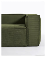 Block 3-pers. Corner sofa, 290x230, Green velvet