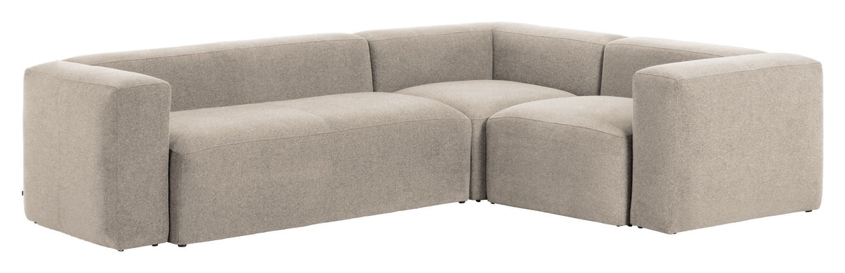 Block 3-pers. Corner sofa Beige Chenille, 290x230