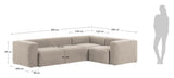 Block 3-pers. Corner sofa Beige Chenille, 290x230