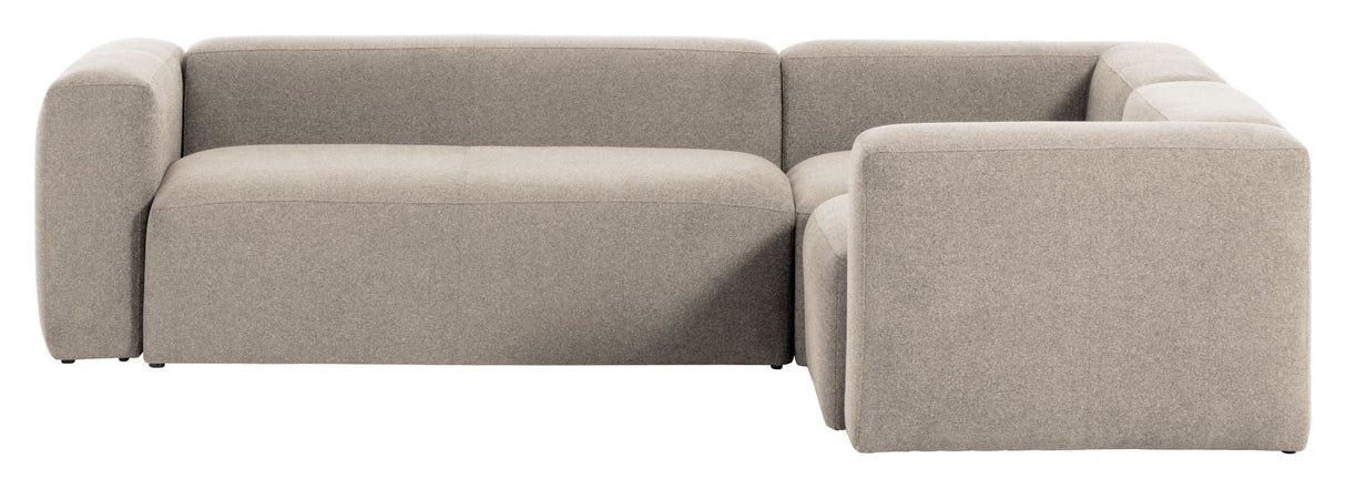 Block 3-pers. Corner sofa Beige Chenille, 290x230