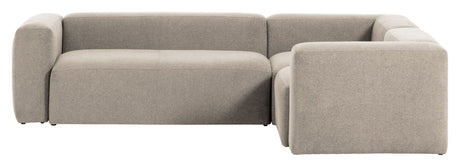 Block 3-pers. Corner sofa Beige Chenille, 290x230