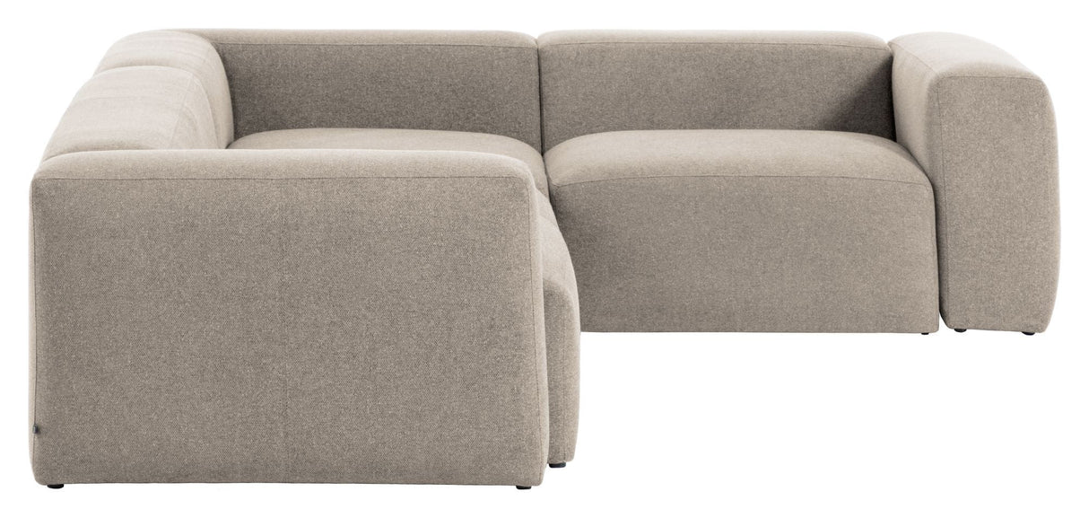 Block 3-pers. Corner sofa Beige Chenille, 290x230