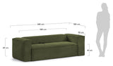 Block 3-seater sofa - Green velvet