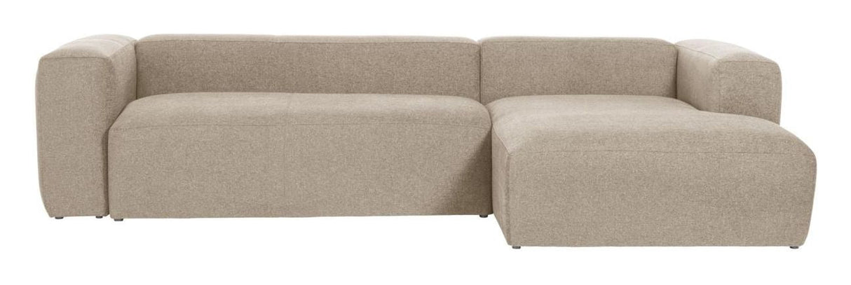 Block 3-seater sofa w. right chaise longue - Beige