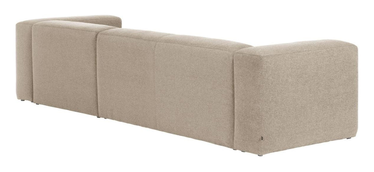 Block 3-seater sofa w. right chaise longue - Beige