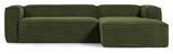 Block 3-pers. Sofa with right-facing chaise longue, B300, Green velvet