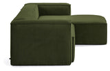 Block 3-pers. Sofa with right-facing chaise longue, B300, Green velvet