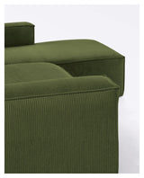 Block 3-pers. Sofa with right-facing chaise longue, B300, Green velvet