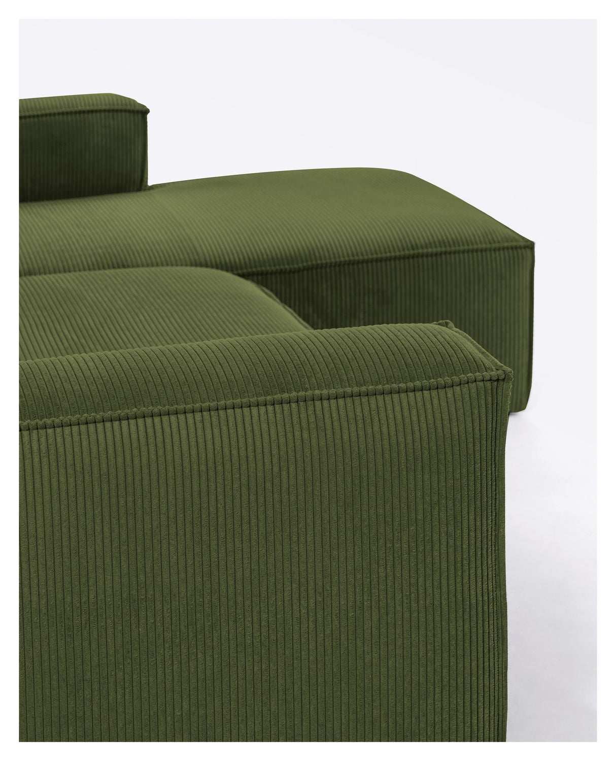 Block 4-pers. Sofa with right-facing chaise longue, B330, Green velvet