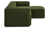 Block 4-pers. Sofa with right-facing chaise longue, B330, Green velvet