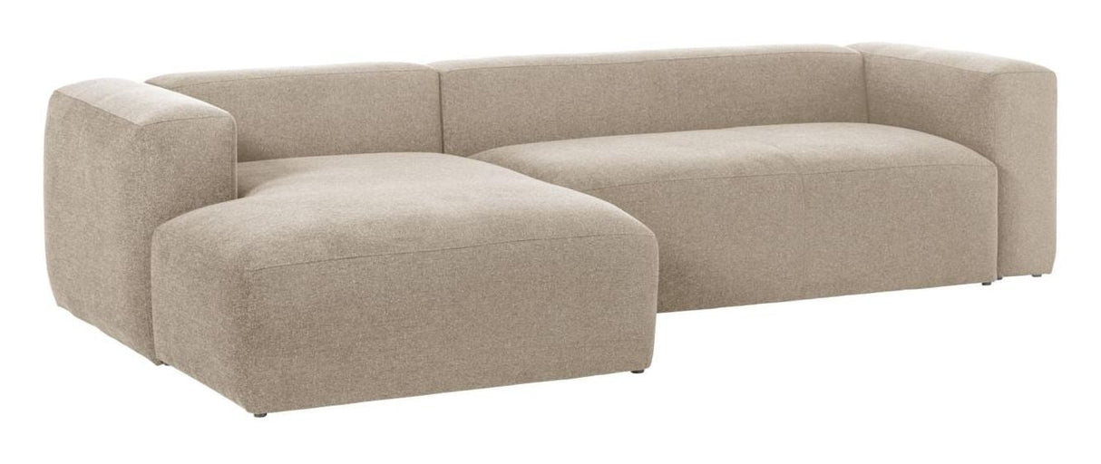 Block 3-seater sofa with left chaise longue - Beige