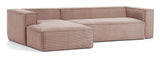 Block 3-pers. Sofa with left-facing chaise Rosa Velvet