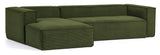 Block 3-pers. Sofa with left-facing chaise longue, B300, Green velvet