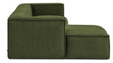 Block 3-pers. Sofa with left-facing chaise longue, B300, Green velvet