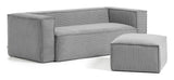 Block 3-seater sofa - Dark gray velvet