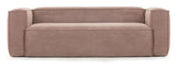 Block 3-seater sofa - Pink velvet