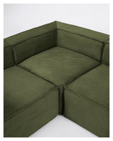 Block 4-pers. Corner sofa, 290x290, Green velvet