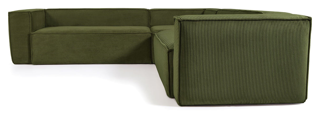 Block 4-pers. Corner sofa, 290x290, Green velvet