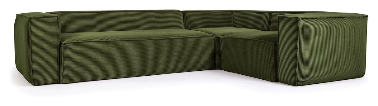 Block 4-pers. Corner sofa, 320x230, Green velvet